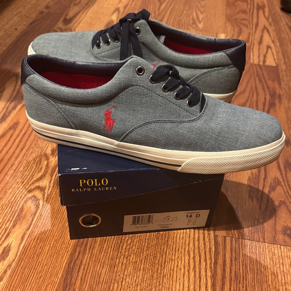 Polo by Ralph Lauren Men's Blue and Red Sneakers